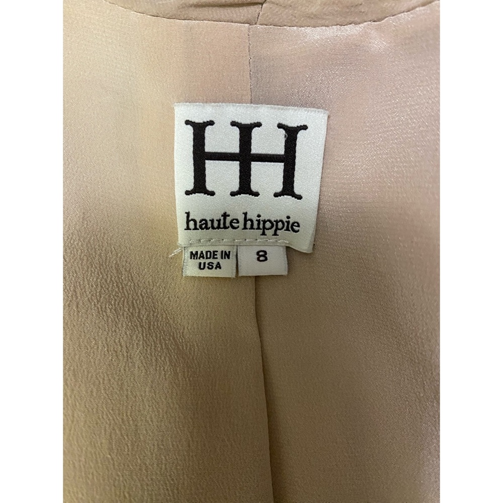 Haute Hippie 100% Silk Beige Rose Cream Blazer - Picture 4 of 8